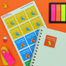 Etiquetas Escolares - Etiquetas Escolares Adesiva Quadradinha Ilustrada