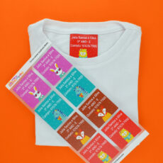 Etiquetas Escolares - Etiquetas Termocolantes Quadrada Ilustrada